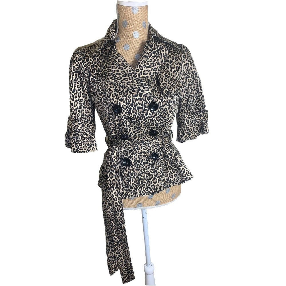 Forever 21 VtG Peplum Blazer Jacket Y2K Small Leopard Mcbling Fitted Mob Wife - Picture 9 of 16